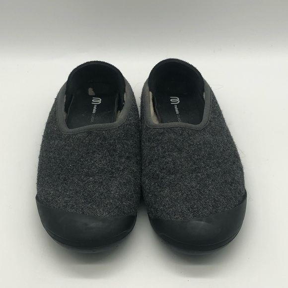 Mahabis Slippers Women's 7.5 Gray Wool Curve Classic Slip On Black Bottoms - Picture 2 of 7